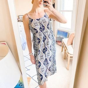 Cupcakes & Cashmere Leela Lace Up Midi Dress Blue